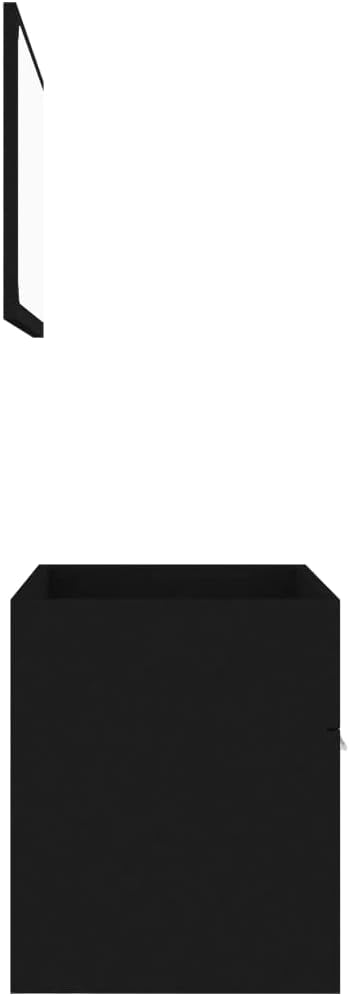 2-TLG. Badmöbel-Set Schwarz Holzwerkstoff 60x38,5x46 cm Waschbeckenunterschrank Badezimmer Möbel mit