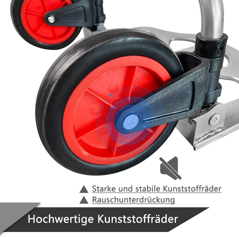 UISEBRT Sackkarre Klappbar - Aluminium Sackkarre Treppensteiger Stabiler Handkarre Transportkarre bi