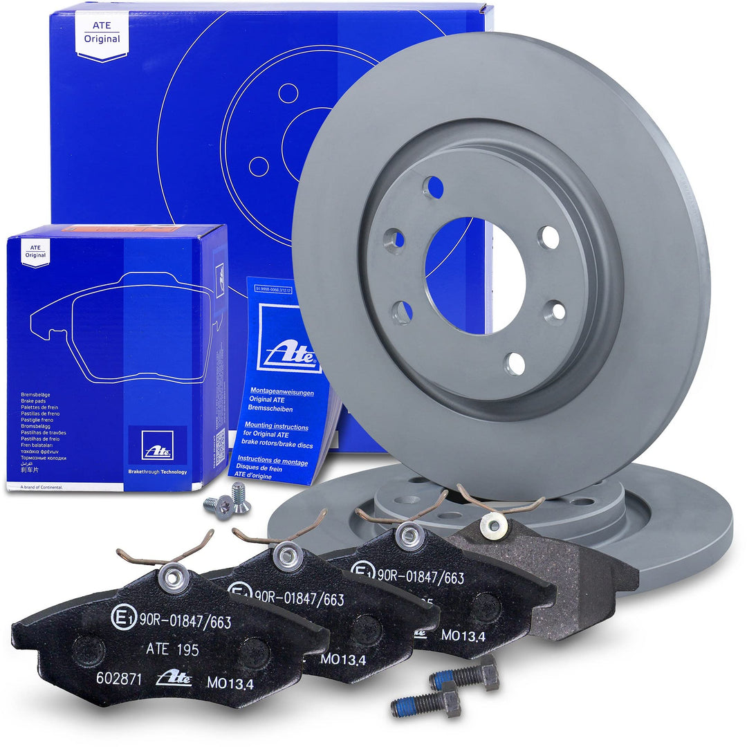 ATE Bremsenset Vorderachse inkl. Bremsscheiben Vorne Ø 266 mm Voll und Bremsbeläge Vorne , Passend f