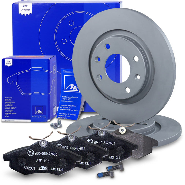 ATE Bremsenset Vorderachse inkl. Bremsscheiben Vorne Ø 266 mm Voll und Bremsbeläge Vorne , Passend f