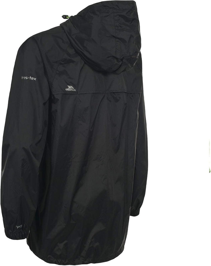 Trespass Unisex Qikpac Jacket Kompakt Zusammenrollbare Wasserdichte Regenjacke (1er Pack) L Schwarz