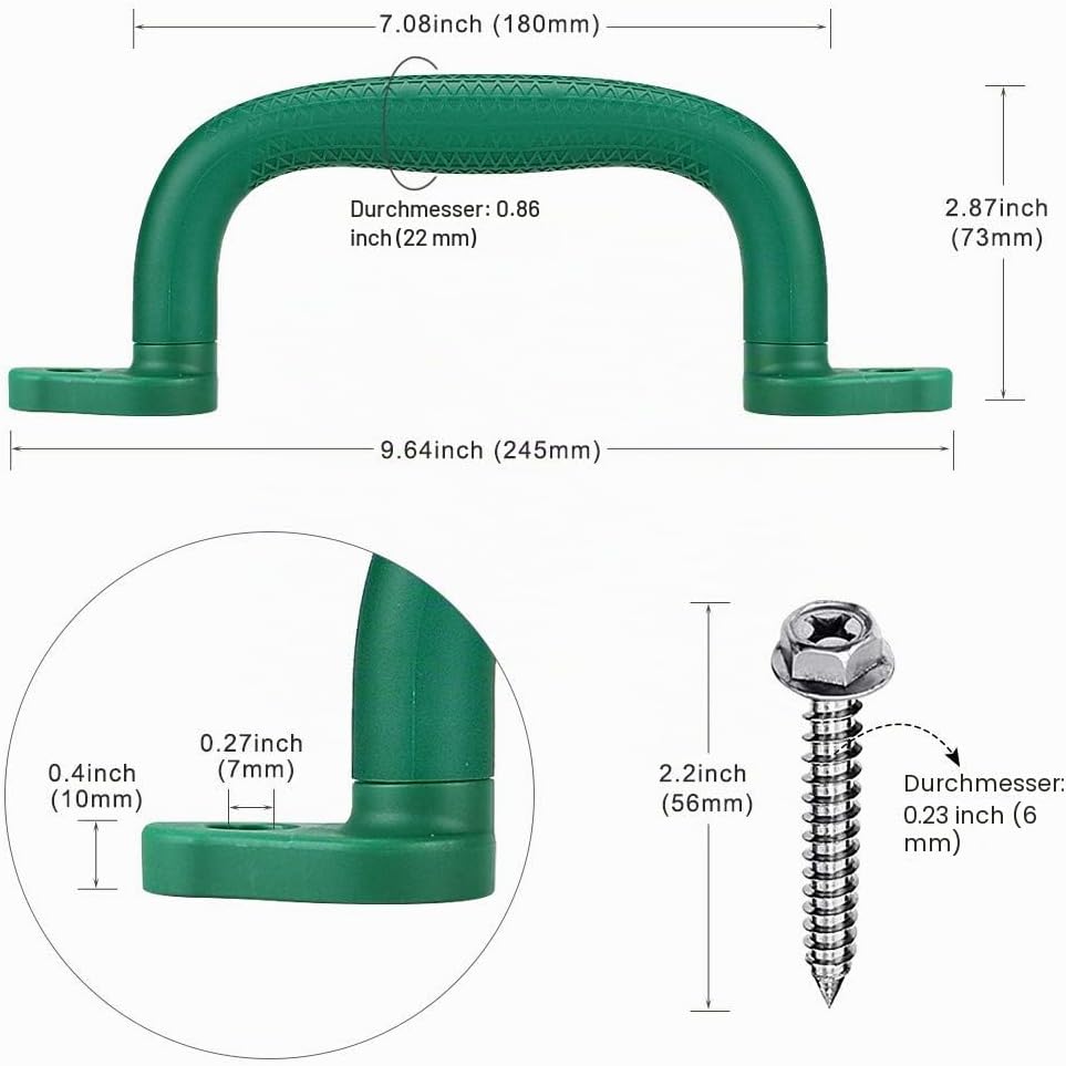 Dolibest Klettergriffe, 18cm Klettergerüst Haltegriffe Kinder rutschfeste Solide Handgriffe für Spie