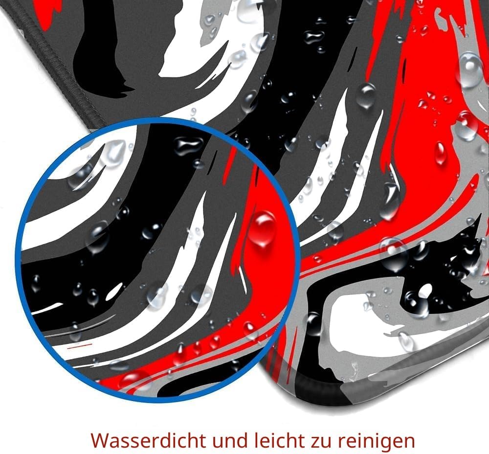 Grosser Mauspad für Schreibtisch - Gaming-Mauspad mit genähten Kanten, Nicht rutschender Unterlage,