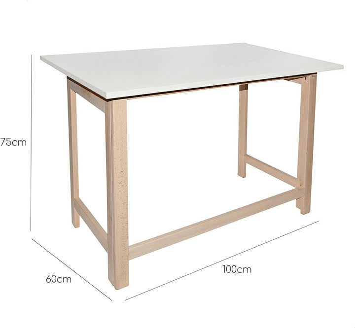 WELL HOME MOBILIARIO & DECORACIÓN Deckel Klapptisch weiss Struktur ohne Lack, Holz, 60D x 100W x 75H