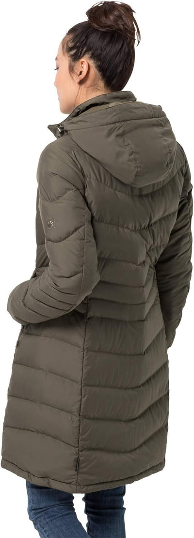 Jack Wolfskin Damen SELENIUM COAT winddichter Daunenmantel, granite, XXL