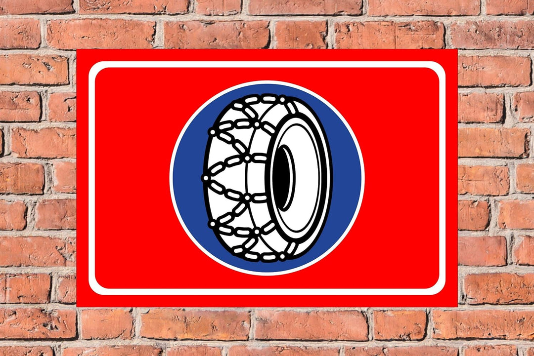 Melis Folienwerkstatt Schild Schneeketten - 60x40cm - 3mm Aluverbund – 20 VAR S00018-106-D 60x40cm –