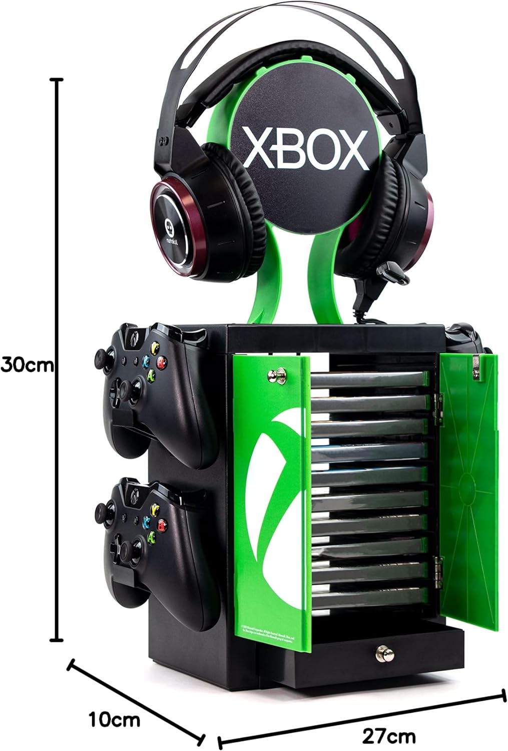 Numskull Offizieller Aufbewahrungsschrank für Xbox Series X Spiele, Kopfhörerständer und Controller-