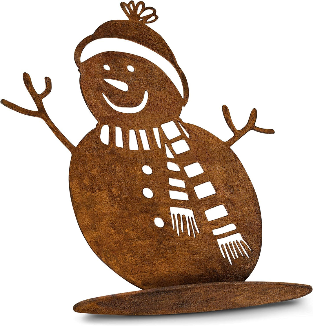 Rostikal | Winterdeko Schneemann Rost Gartendeko Weihnachten | 20 cm hoch