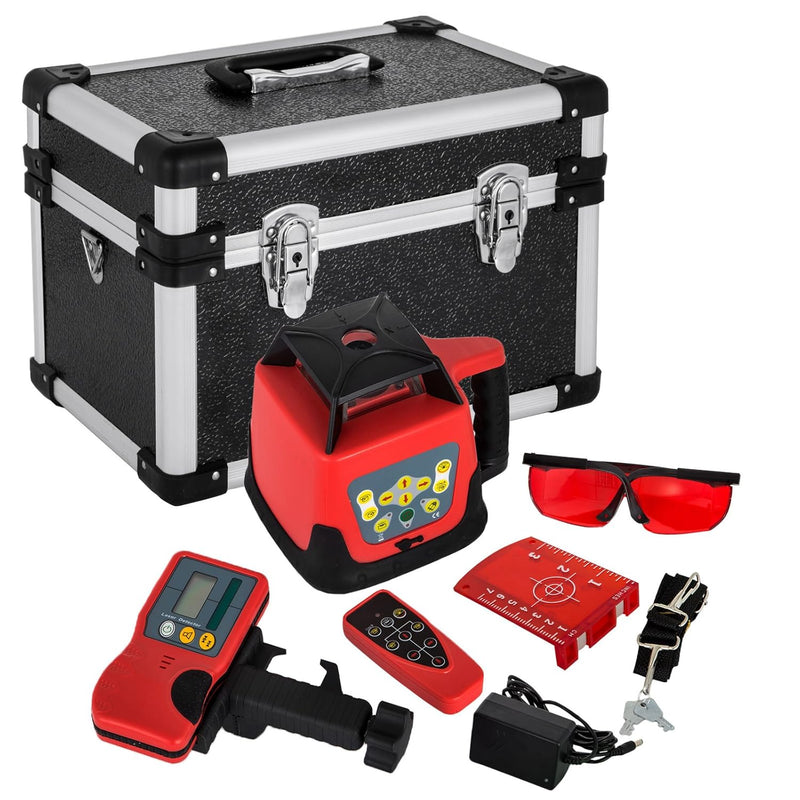 FORAVER Professional Rot Rotationslaser max. Arbeitsbereich 500 m, Linienlaser 360 Grad Laser höhenm