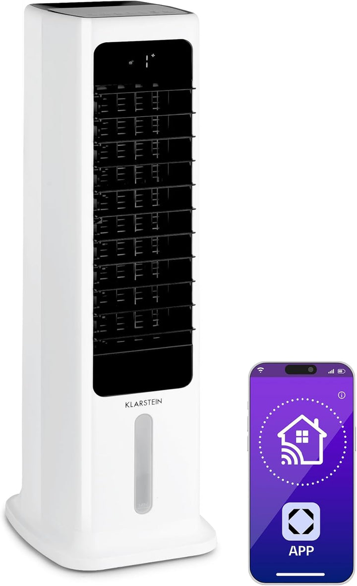 Klarstein Klimaanlage ohne Abluftschlauch, 5-in-1 Klimagerät mit Nachtmodus, Leiser Ventilator & Luf