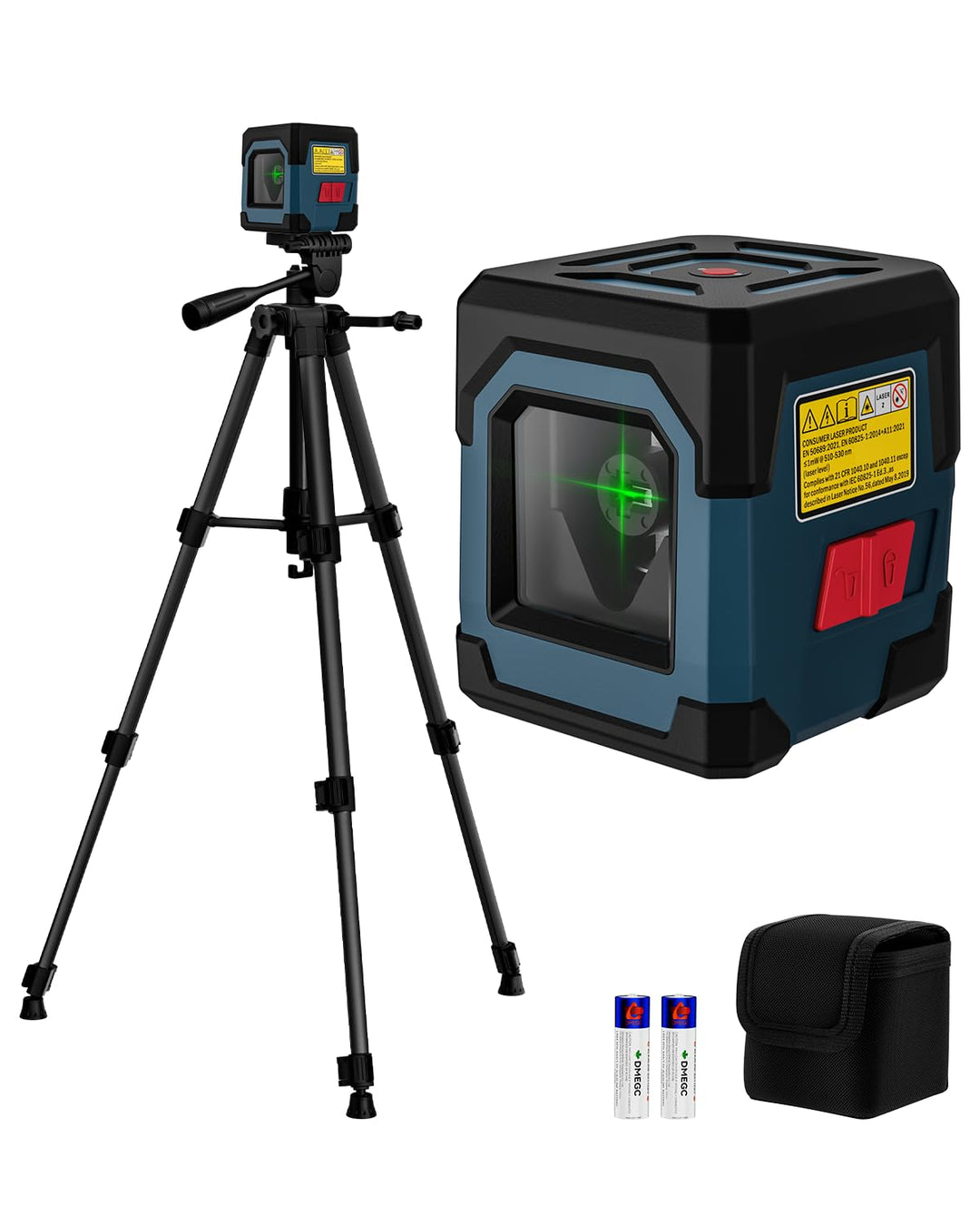 Laser Wasserwaage mit 1,2m Eisenstativ, RockSeed Kreuzlinienlaser mit Selbstnivellierung, Vertikale