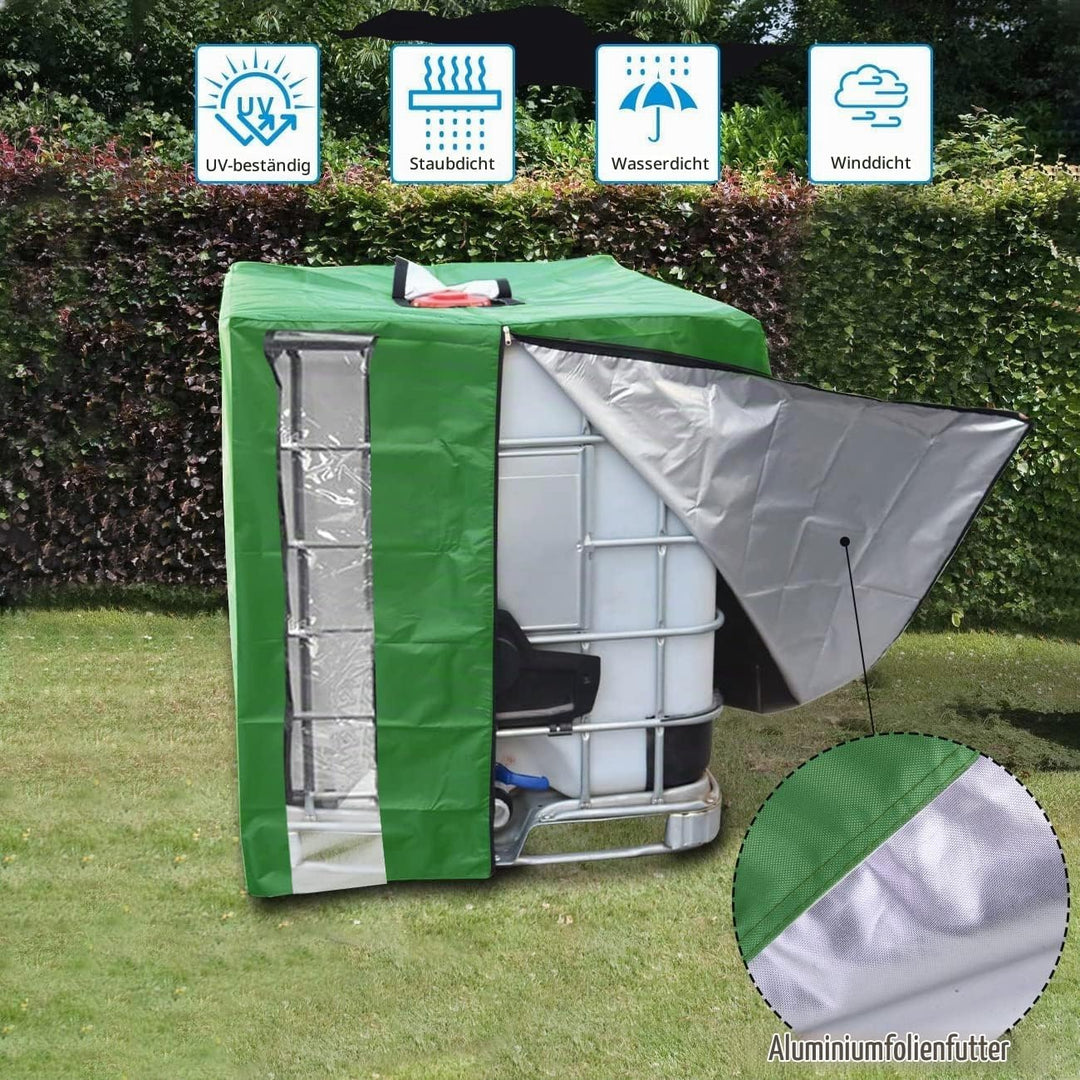 420D 1000L IBC Tank Abdeckung Upgrade,Abdeckplane IBC Container 1000l für Wassertank mit Reissversch