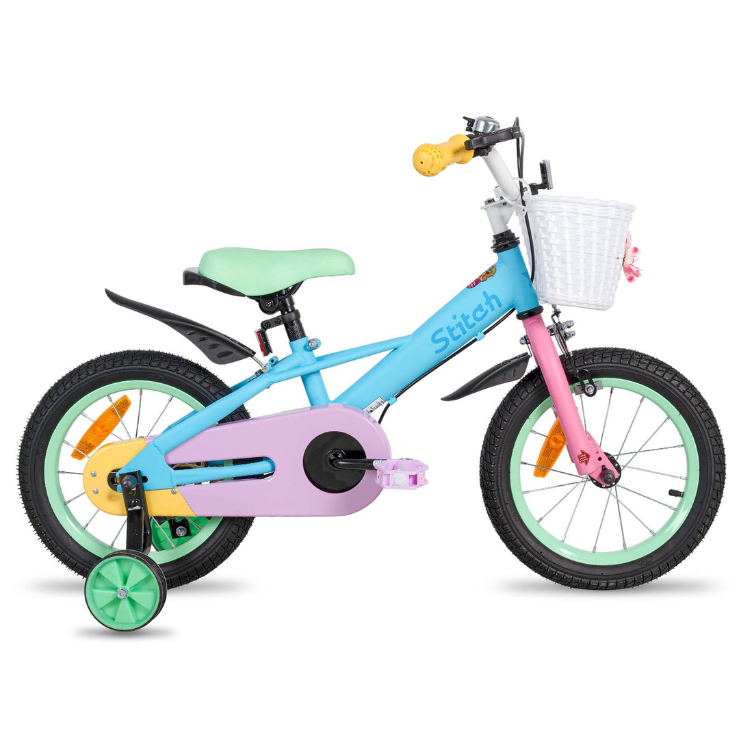STITCH Macaron 12/14/16/18 Zoll Kinderfahrrad für 2-9 jährige Mädchen & Jungen, 12/14/16/18 Zoll Mäd