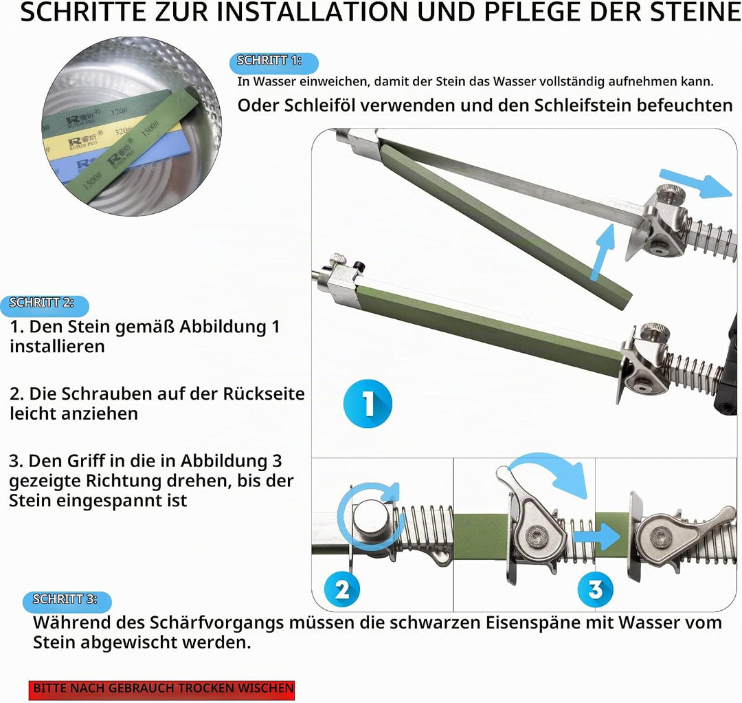Messerschärfsystem, RX-009 Messerschärfer Profi, 360° Flip Drehung Messerschärfgerät mit Festem Wink