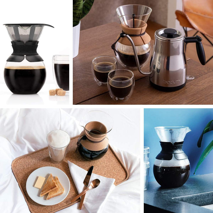 Bodum Pour Over Kaffeebereiter mit permanentfilter, Glas, Beige, 51
