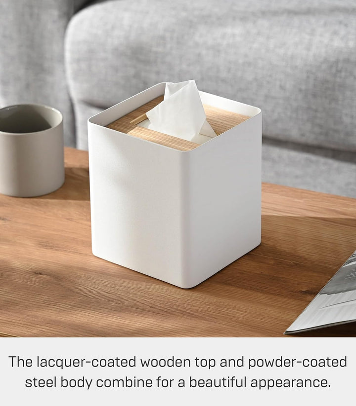 YAMAZAKI Box Cover Home | Stahl | Taschentuchetui, Einheitsgrösse, Esche