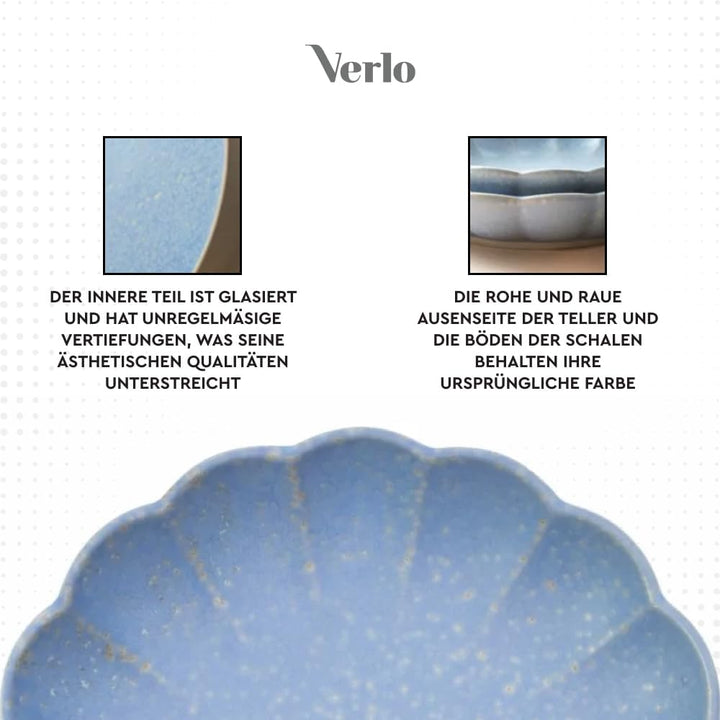 Verlo Porzellanteller tief 26 cm, Fassungsvermögen 1500 ml, Kollektion: Water, Oberfläche: halbmatt,