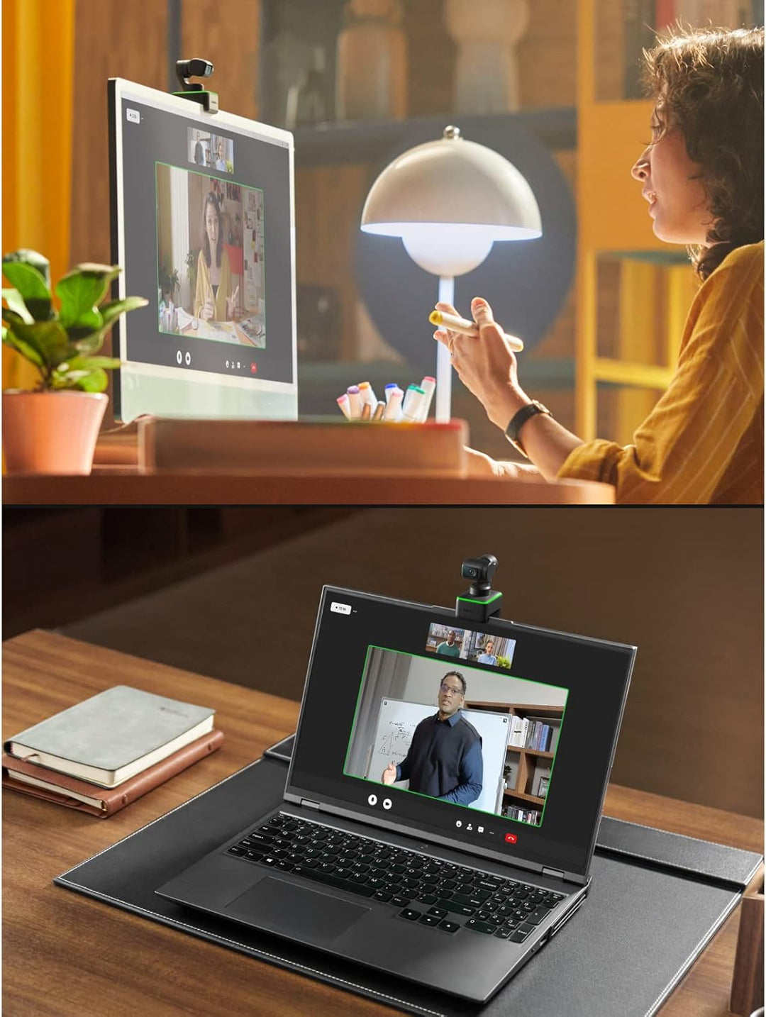 Insta360 Link mit offiziellem Aufkleber-Set - PTZ 4K Webcam, AI-Tracking, Gestensteuerung, HDR, Raus