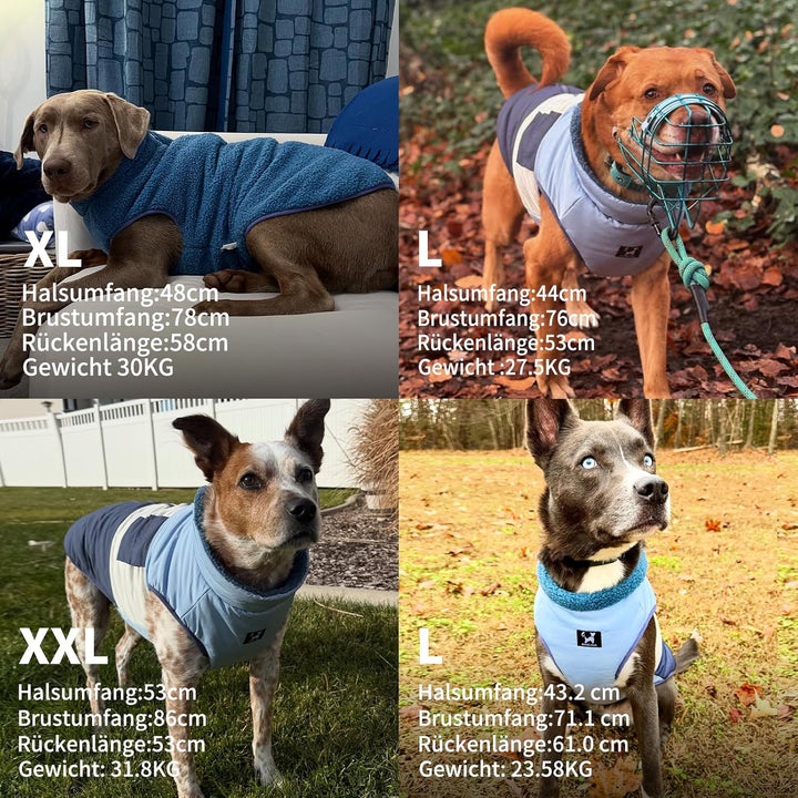 Arblina Hundemantel, Wasserdichter Wintermantel Hund mit Fleece-Futterung für Mittelgrosse &amp; Grosse