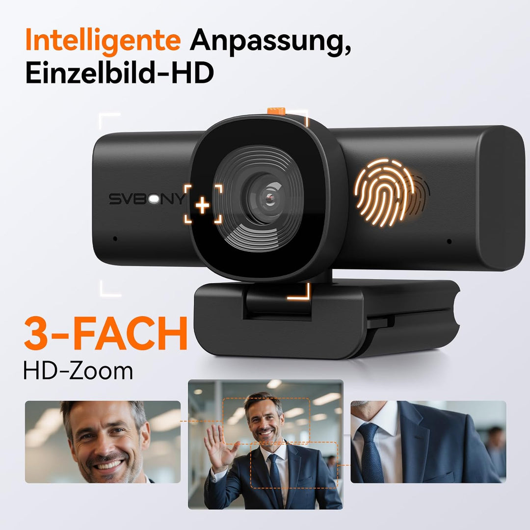 SVBONY SVN W1 2K/30fps pc Kamera für Zoom, Sitzungen Und Videoanrufe | Zwei in Einem Full HD Webcam