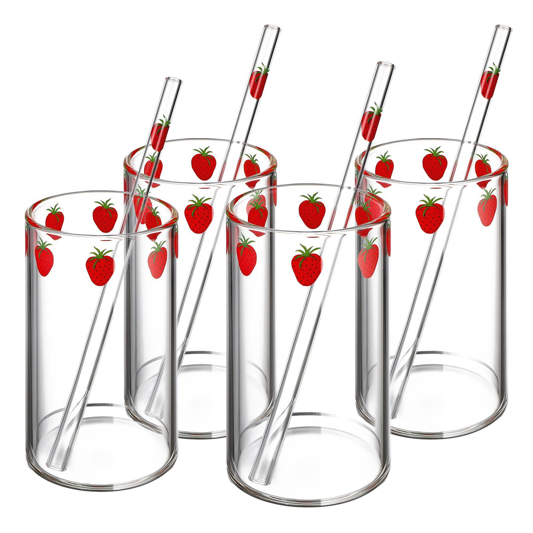 UPKOCH Kaffeebecher 4 Sets Erdbeerglas Erdbeerglas Tasse Klarglas Becher Glas Schnabeltasse Glas Kaf