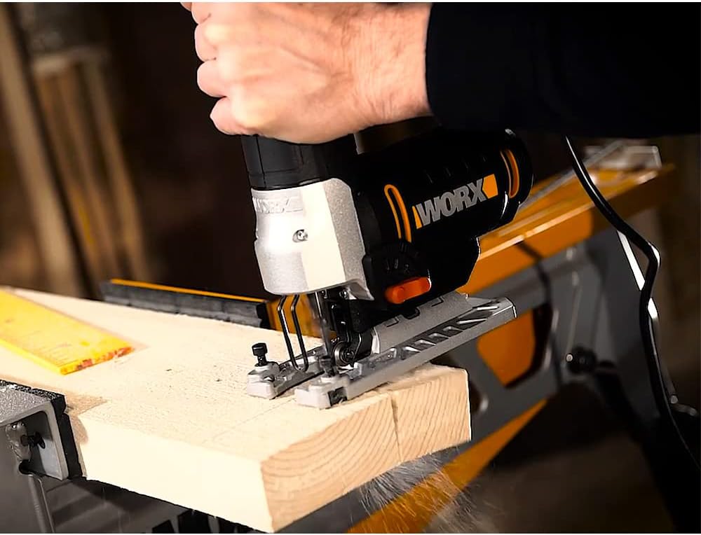 WORX WX478.1 Stichsäge 650W – Pendelhubsäge mit Drehzahlelektronik für präzises Sägen von Holz, Meta