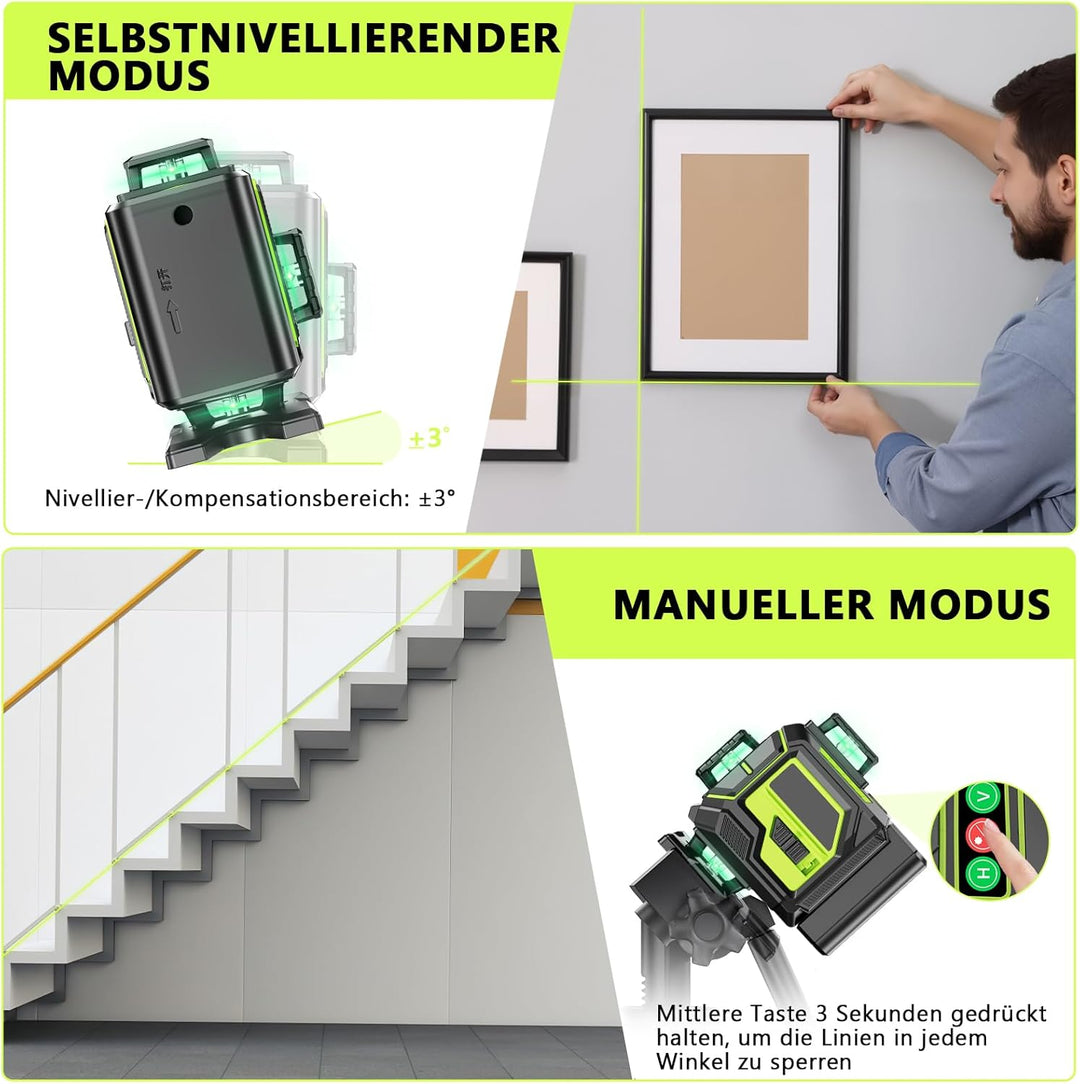 Kreuzlinienlaser 16 Linien Nivellierlaser mit Stativ OC3, OC3