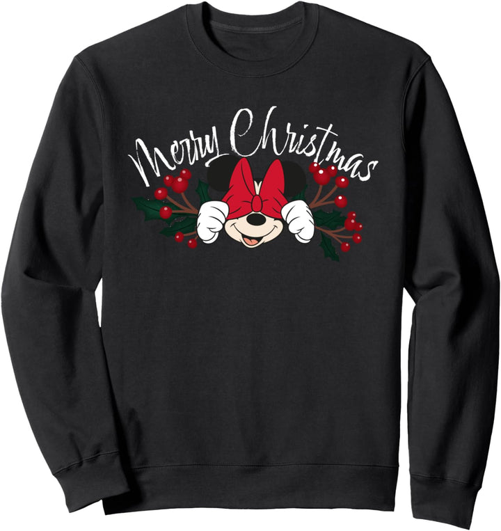 Weihnachten Minnie Mouse Christmas Holly Sweatshirt
