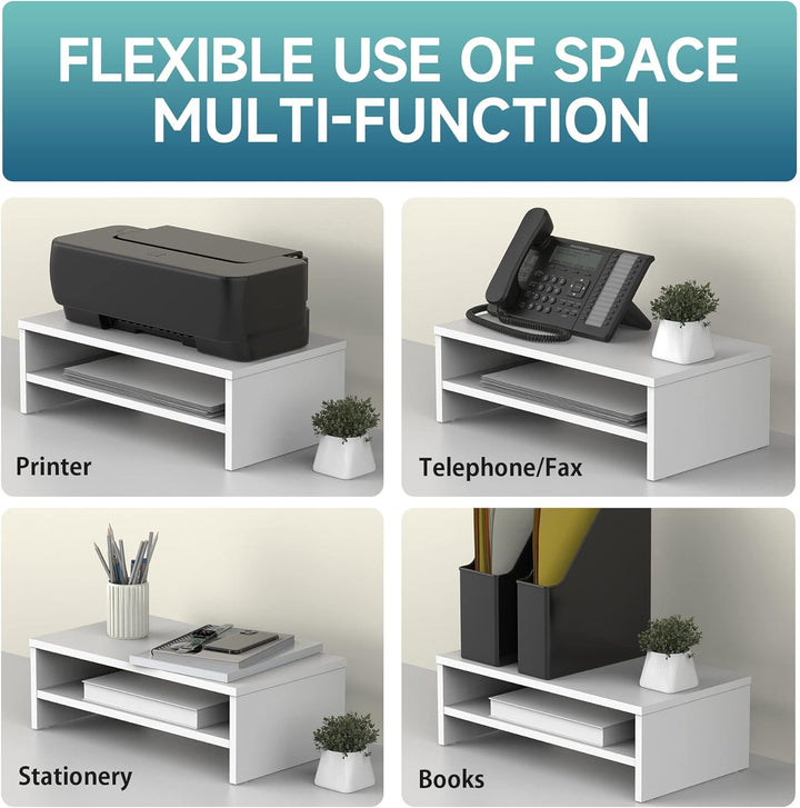 FITUEYES Monitorständer Bildschirmständer aus Holz Ergonomischem Laptop-Druckerständer für Monitor L