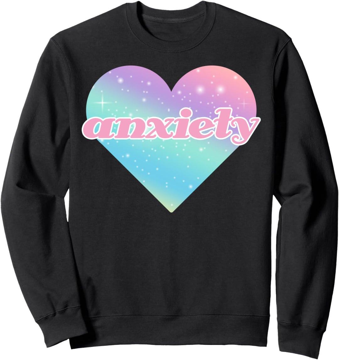 Kawaii Pastel Goth Anxiety Space Heart Sweatshirt