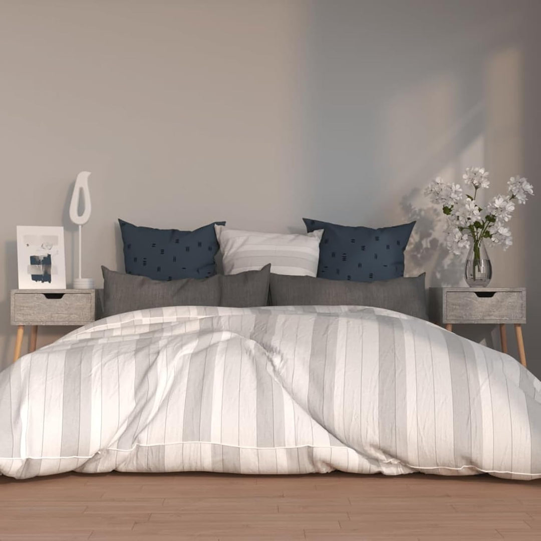 Gecheer 2X Nachttisch mit Schublade Nachtschrank Nachtkonsole Nachtkommode Schlafzimmer Schrank Komm