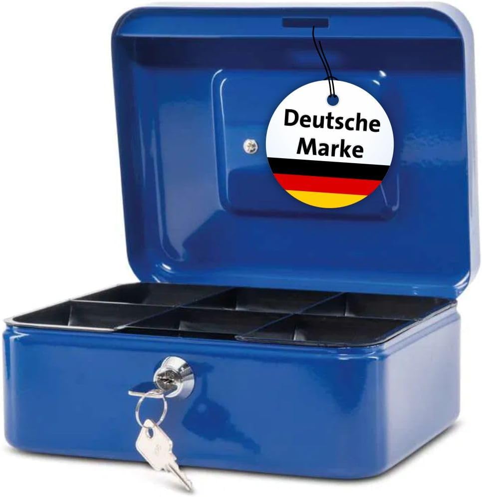 MAUL Geldkassette aus Stahl 20x16x9cm | Geldkassette abschliessbar | Münzgeld-Einsatz herausnehmbar
