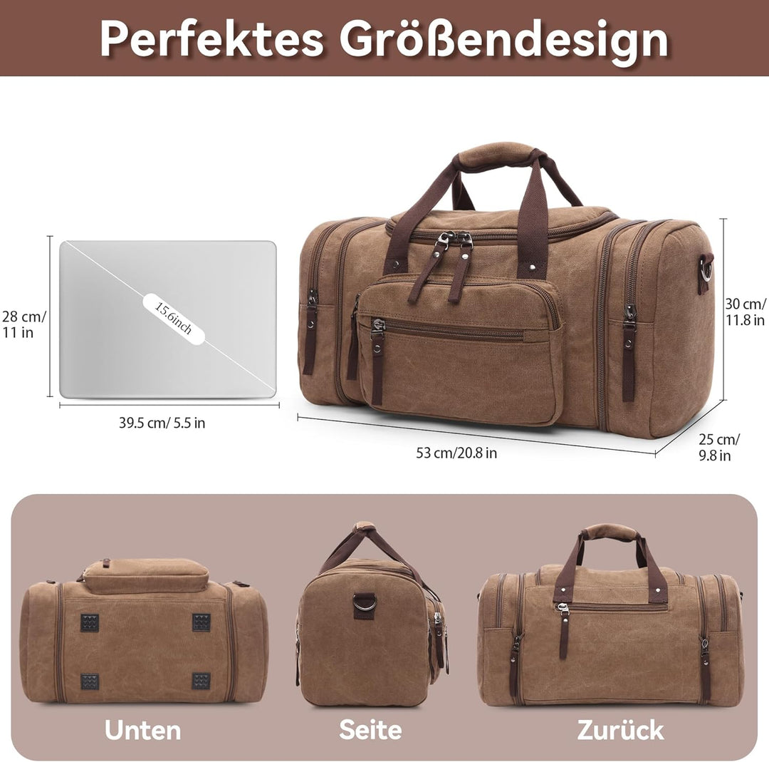 DORRISO Mode Herren Reisetasche Grosse Kapazität Erweiterbar Sporttasche 40L Elegant Handgepäck Tasc