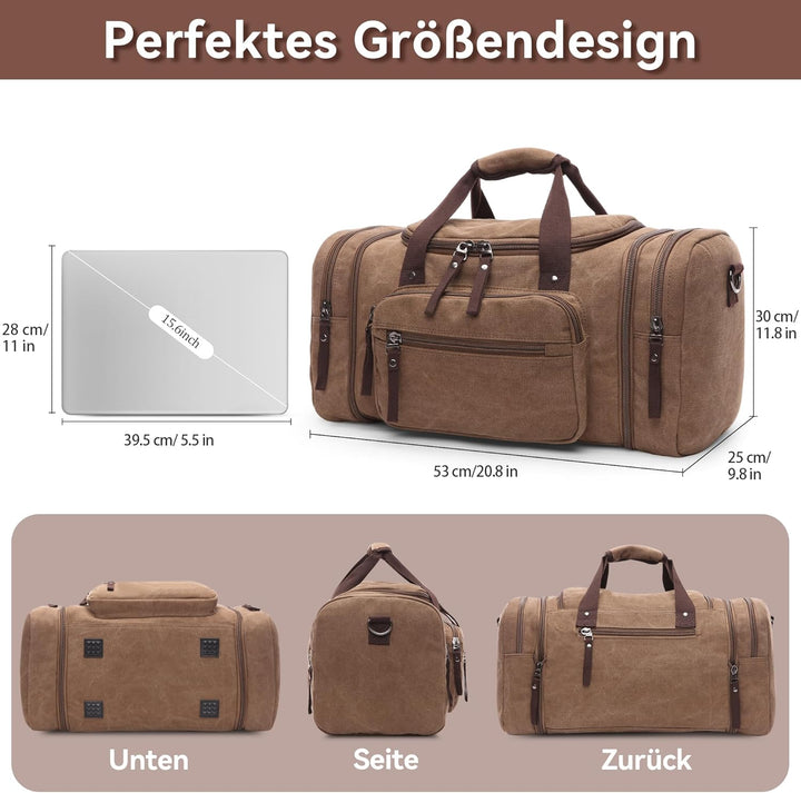 DORRISO Mode Herren Reisetasche Grosse Kapazität Erweiterbar Sporttasche 40L Elegant Handgepäck Tasc