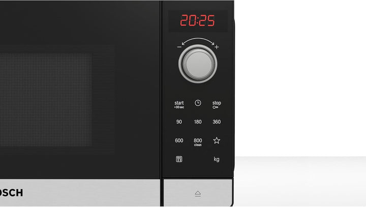 Bosch FFL023MS2 Serie 2 Mikrowelle, 26 x 44 cm, 800 W, Drehteller 27 cm, Türanschlag Links, AutoPilo