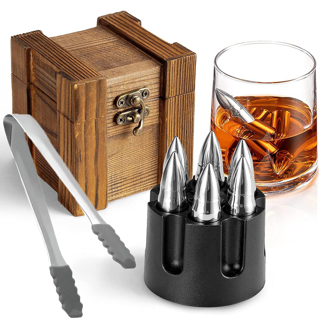 YUEMING Whiskey Steine Set Geschenke für Männer, Whisky-Geschenkset Whiskey Edelstahl Eiswürfel kann