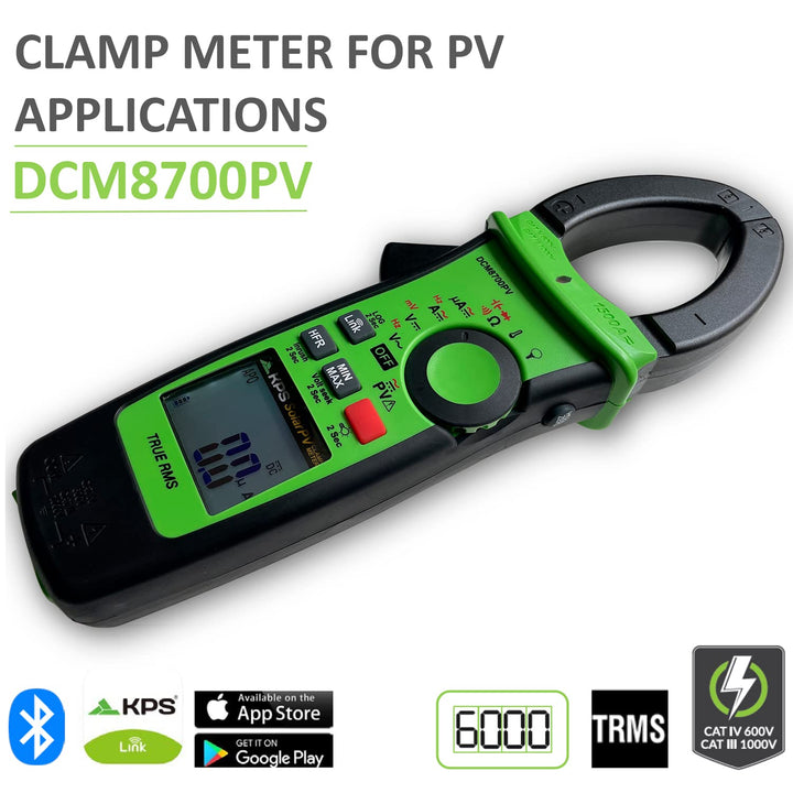 KPS-DCM8700PV Stromzange TRMS für Solaranwendungen Spannung bis 1500VAC/2000VDC AC/DC 1500A und 4000
