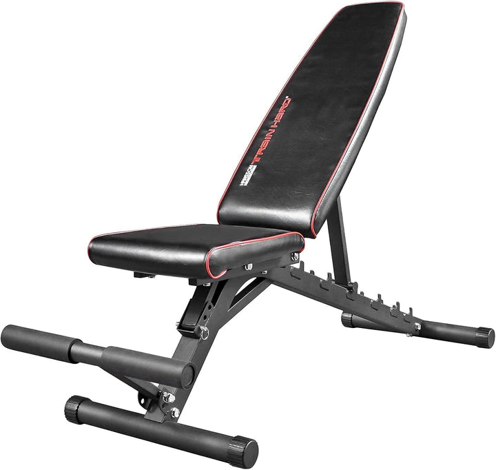 Train Hard Verstellbare Hantelbank Schrägbank mit Beinhalter für Bauchtraining, zertifizierte Premiu