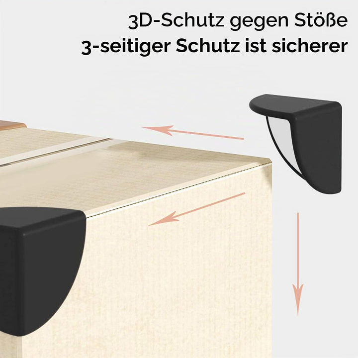 20 Stück Silikon Ecke Schutz für Schreibtisch, Fenster, Möbel - Anti Kollision, Rand Schutz Schwarz,
