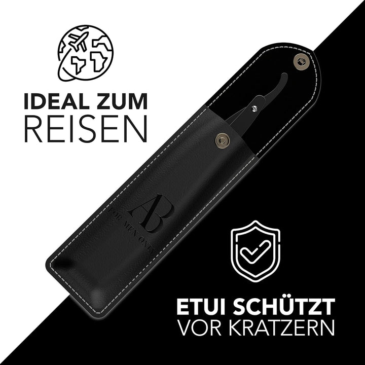 Anthony Brown® Rasiermesser in Schwarz oder Silber - einzigartiger Klingenkopf für mehr Präzision -