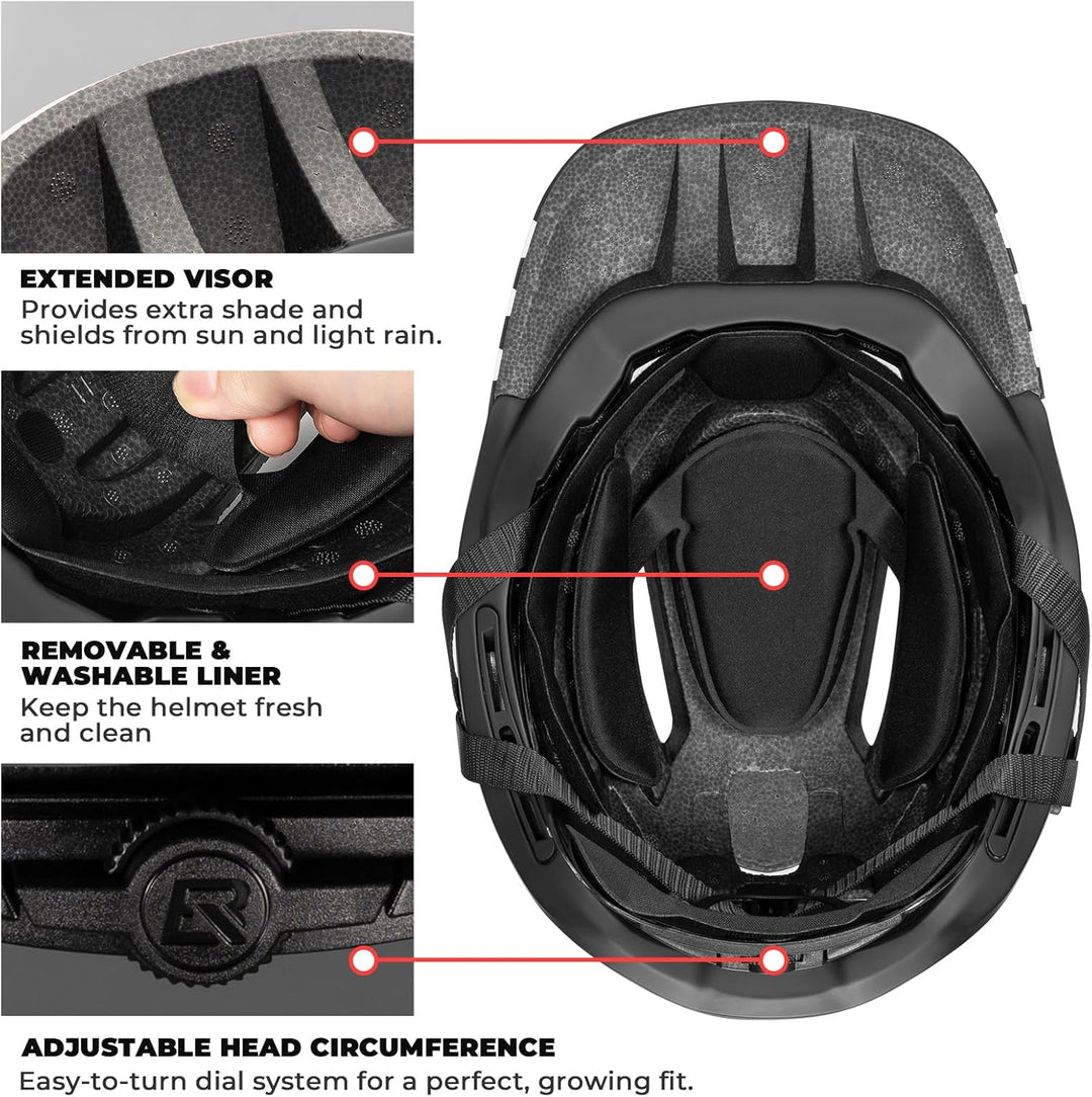 ROCKBROS Kinderhelm Integriert Fahrradhelm Kinder Jugend Fullface Helm mit Abnehmbarem Kinnschutz BM