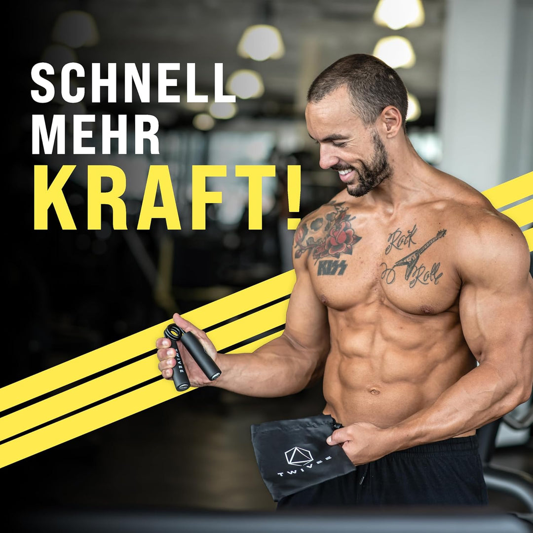 TWIVEE - Fingerhantel - Unterarmtrainer für maximale Griffkraft - Gripper aus gehärtetem Stahl und A