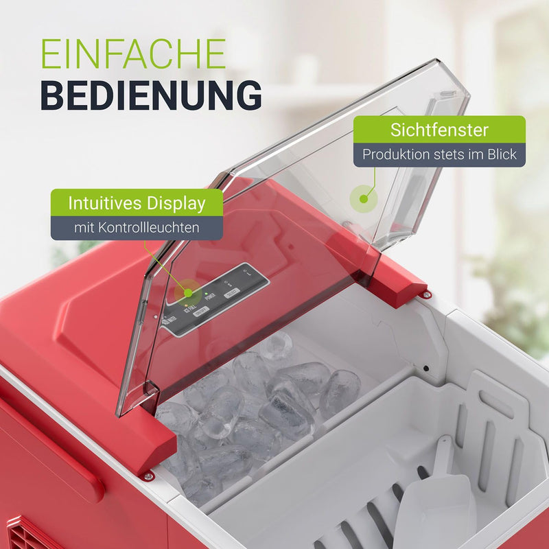 Juskys Eiswürfelmaschine IceOracle - Cocktail Eiswürfel in 6-13 min - Mini Eiswürfelbereiter für 12