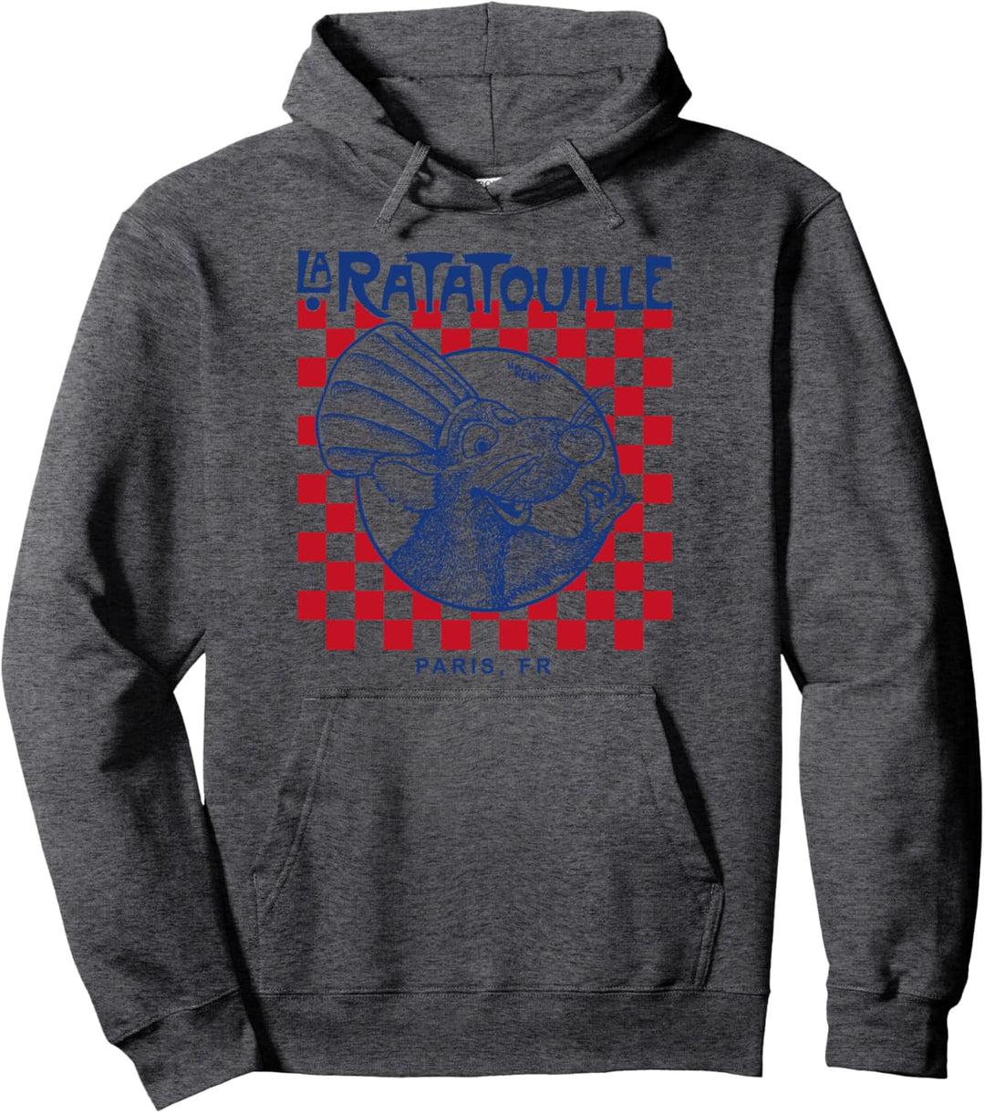 Disney Pixar Ratatouille Remy Paris Checkerboard Pullover Hoodie