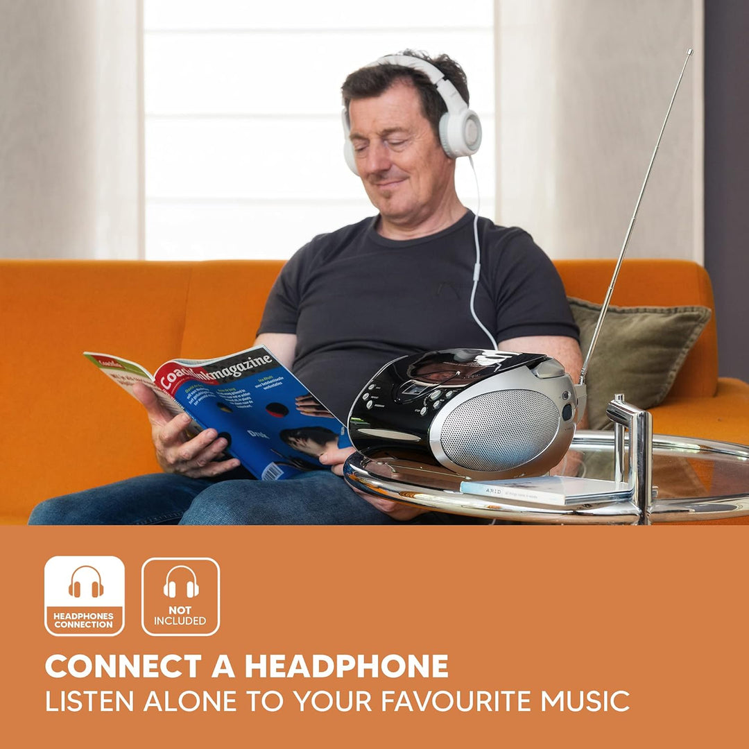 Lenco SCD24 - CD-Player für Kinder - CD-Radio - Stereoanlage - Boombox - UKW Radiotuner - Titel Spei