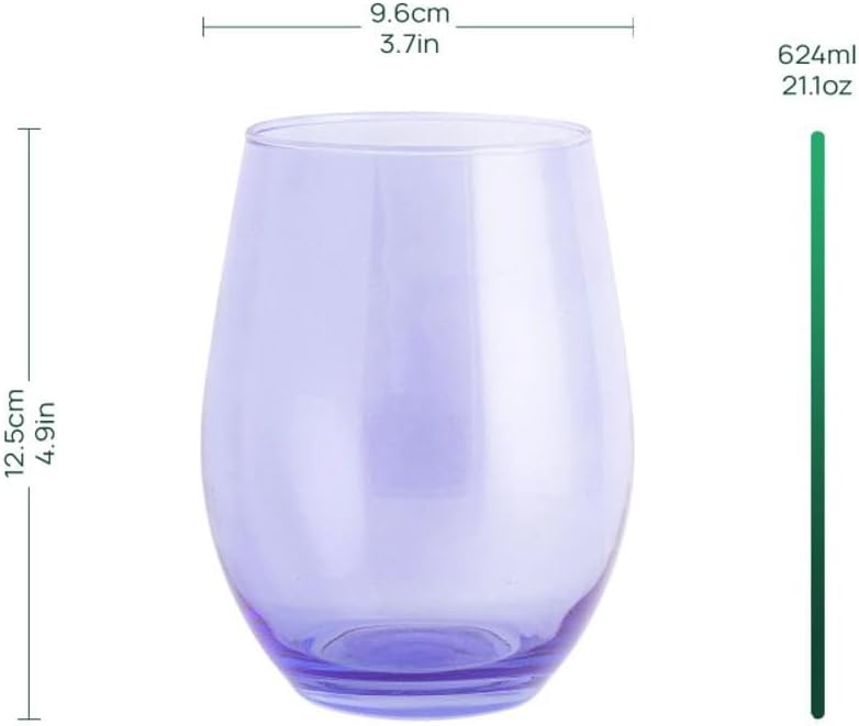 TREND FOR HOME Cocktailgläser 624 ml Bunte Gläser Set von 6 Sektgläser Longdrinkgläser Wassergläser