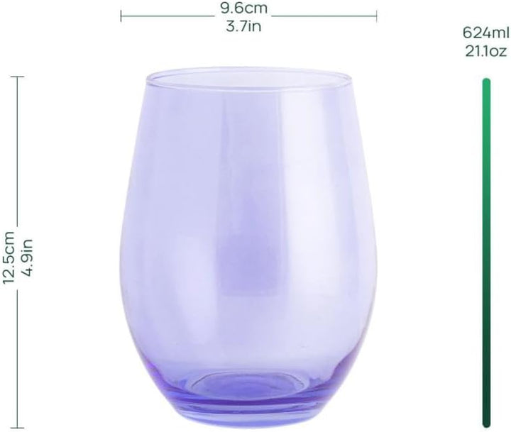TREND FOR HOME Cocktailgläser 624 ml Bunte Gläser Set von 6 Sektgläser Longdrinkgläser Wassergläser