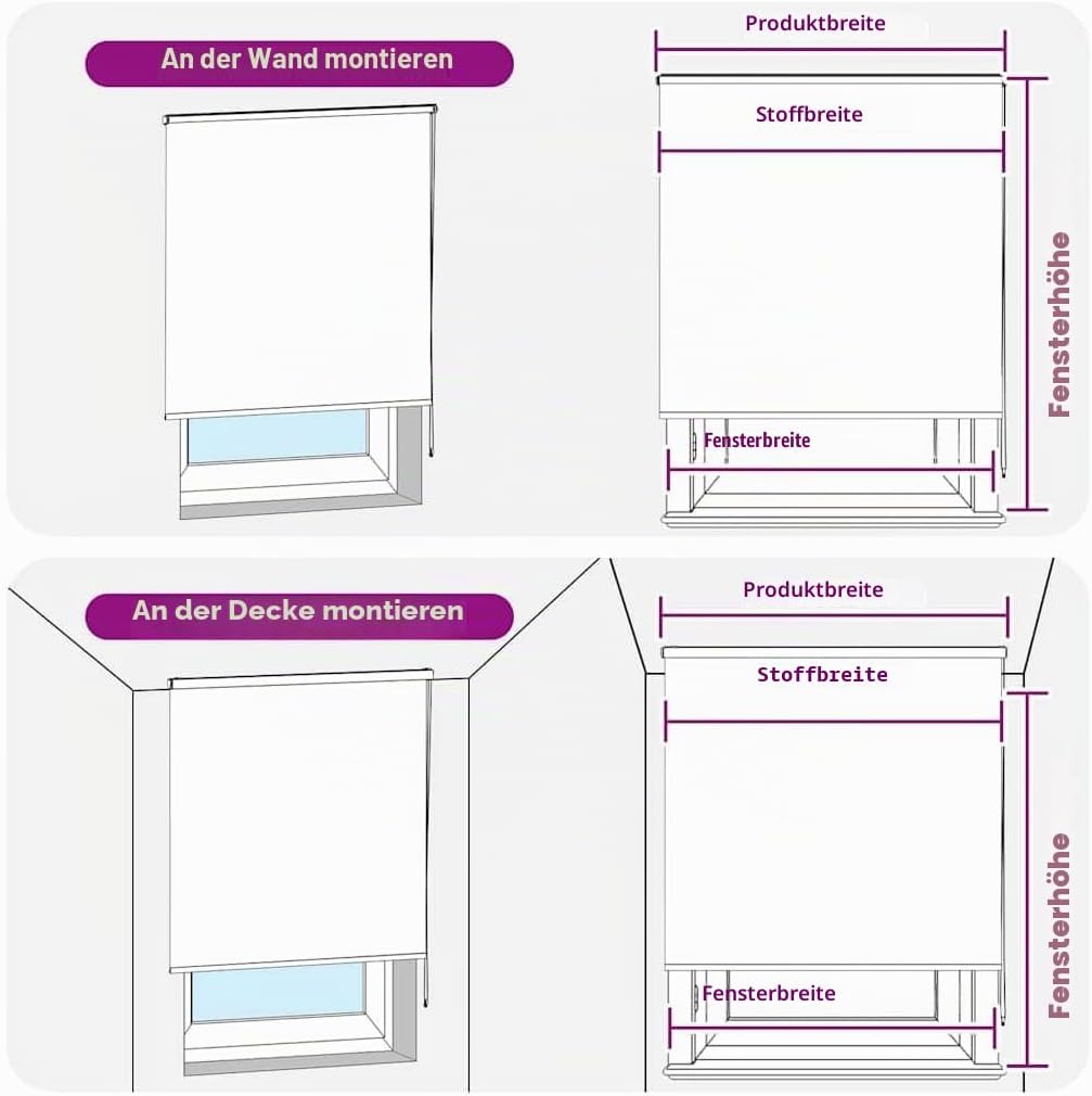 vidaXL Duschrollo mit Kassette 70x240 cm Stoffbreite 66 cm, Duschvorhang, Badewannenvorhang, Seitenz