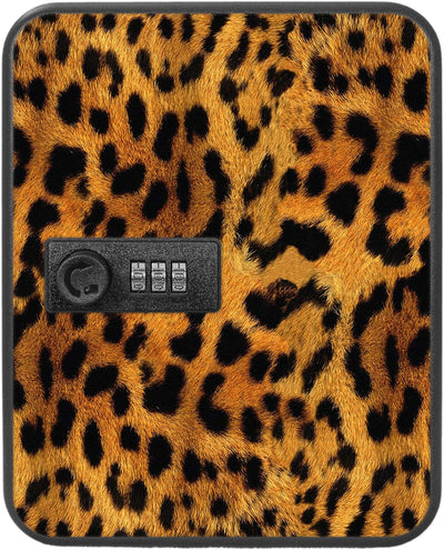 banjado® Burg-Wächter® abschliessbarer Schlüsselkasten mit Motiv Leopard für 20 Schlüssel - Schlüsse