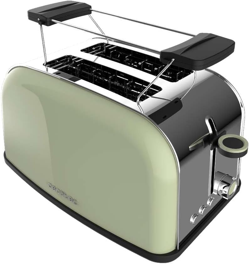 Cecotec Vertikaler Toaster Toastin' time 850 Green, 850W, Doppelter kurzer und breiter Schlitz 3,8 c